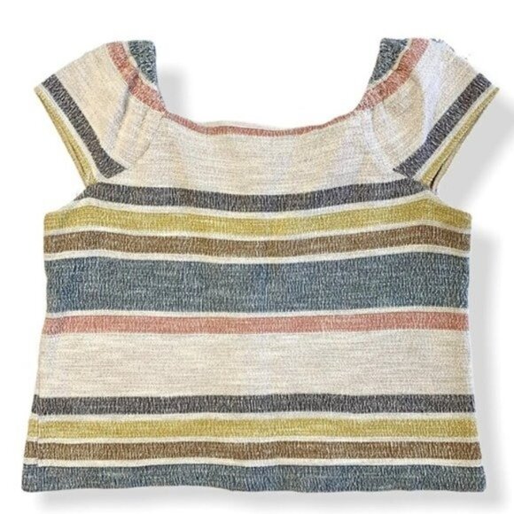 Madewell Button-Front Top in Stripe - Picture 2 of 7